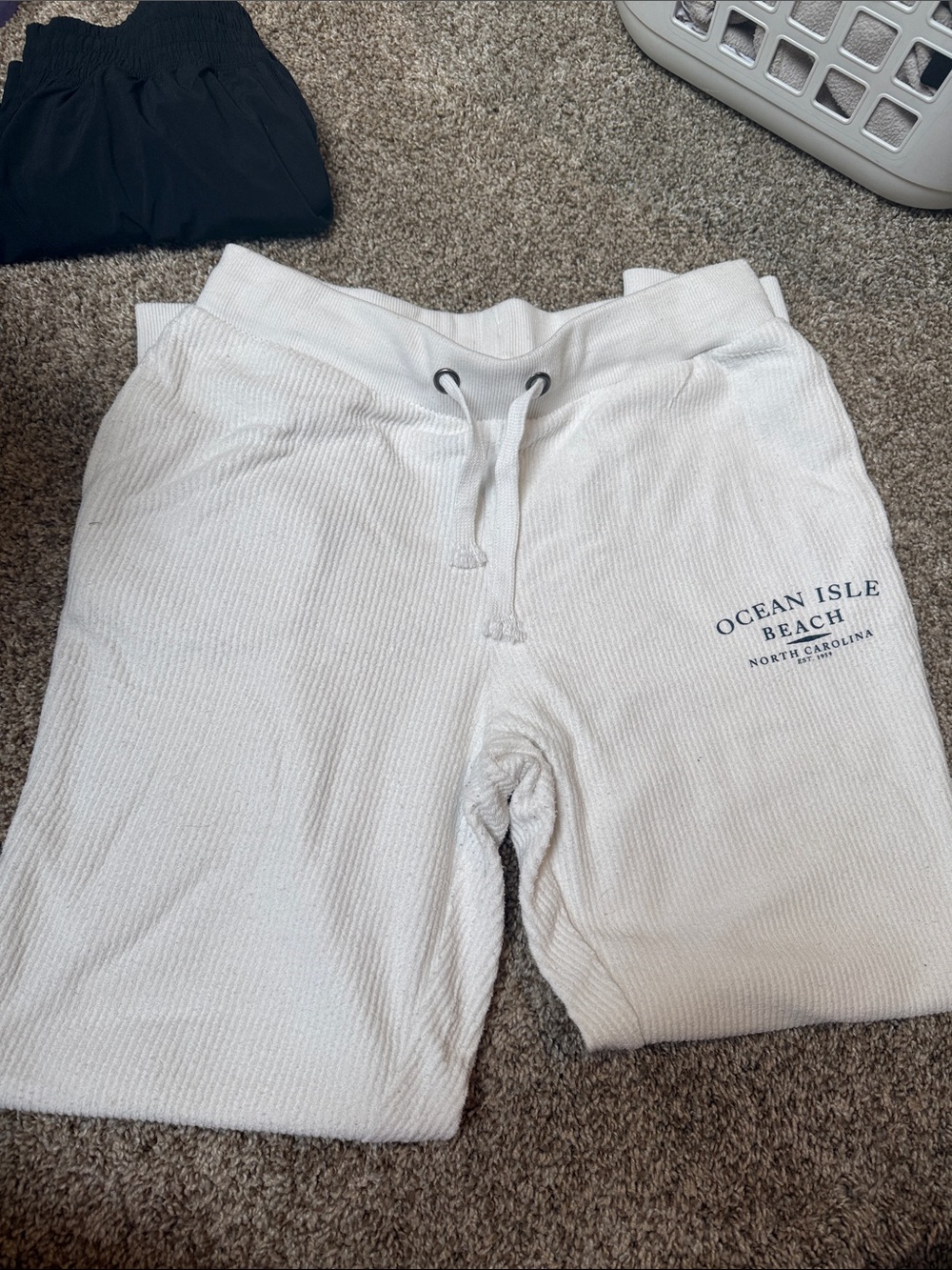 Ocean Isle Beach white Waffle Knit Lounge Shorts